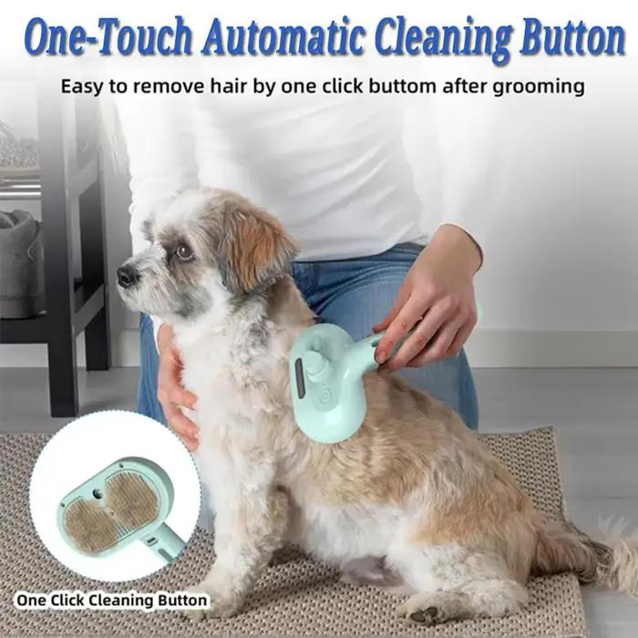 Brosse de toilettage pour chiens à pulvérisation de vapeur