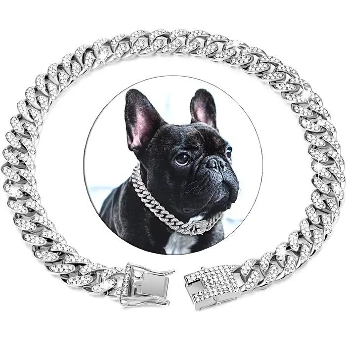Collier cubain en diamant pour chien