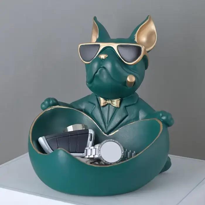 Bouledogue français résine Sculpture chien Statue décoration