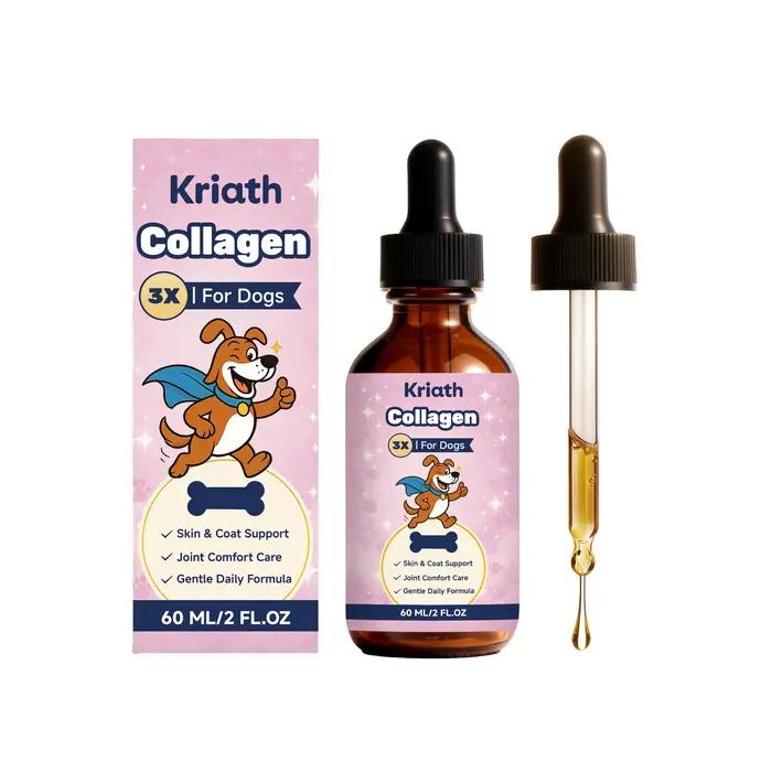 Gouttes de collagène liquide pour chiens améliorent la flexibilité des articulations, renforcent les os, améliorent l'état de la peau, complément nutritionnel quotidien doux pour chiens.