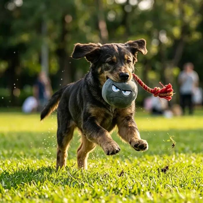 Jouet pour chien en peluche en forme de grenade avec cordon de traction