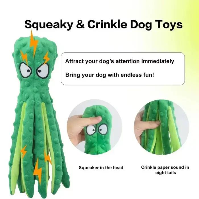 Nouveau jouet interactif pour chien en peluche en forme de pieuvre