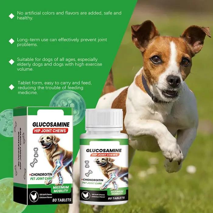 Compléments à mâcher pour chiens à base de glucosamine et chondroïtine – Soutien articulaire et de la mobilité pour