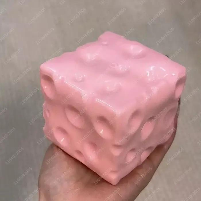 Boule anti-Stress Cube de fromage Jumbo, grand fromage façonnable, balle à presser, jouet Fidget sans rebond, ASMR sensoriel, Anti-Stress, cadeau de noël