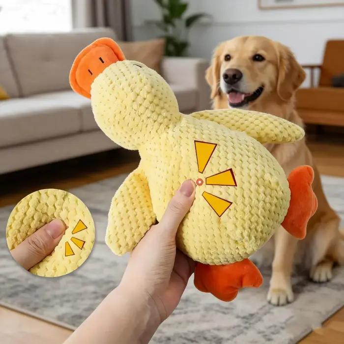 Jouet en peluche pour chien en forme de canard