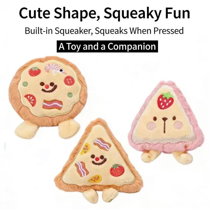 Jouet en peluche pour chien en forme de pizza