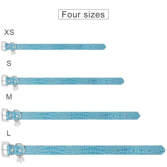 Petit collier de chien durable en cuir PU rembourré colliers pour animaux de compagnie avec pendentif chiot et boucle