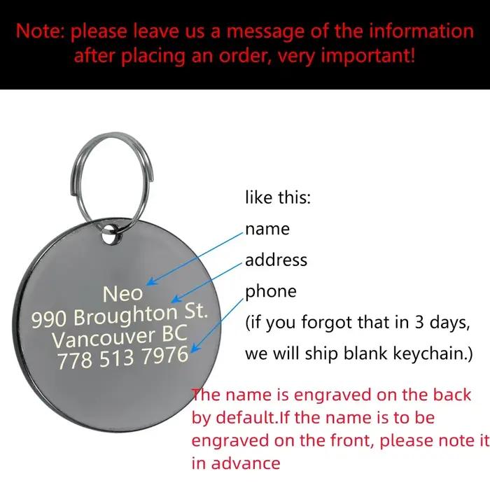 Pendentif d'identification personnalisé pour collier de chien