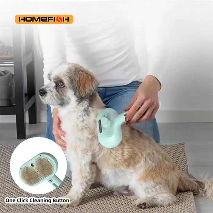 Brosse de toilettage pour chiens à pulvérisation de vapeur