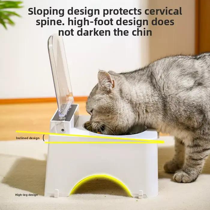 Gamelle automatique anti-poussière pour animaux de compagnie avec couvercle