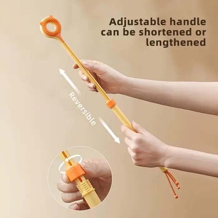 2 en 1 : Grattoir rétractable pour chat, masseur double face, baguette interactive pour chat, jouet pour chaton, pour le toilettage et le soulagement des démangeaisons
