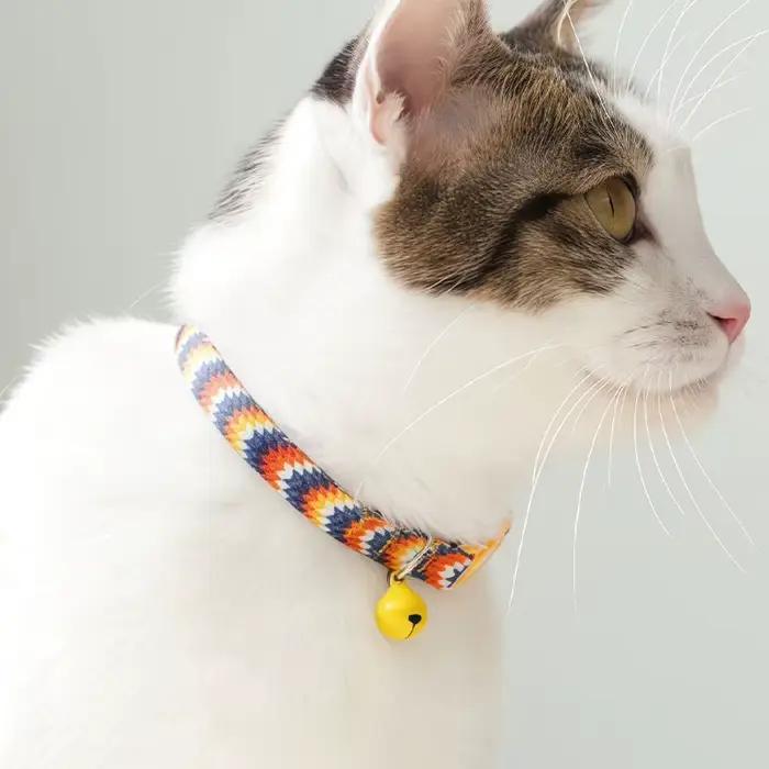 Collier de sécurité pour chaton avec clochette, réglable et doux, pour petits chats – Accessoire décoratif pour animaux de compagnie