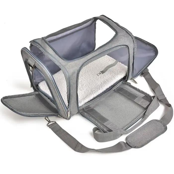 Sac de transport pour chien, sac à dos souple pour chat, sacs de voyage pour animaux de compagnie, approuvé par les compagnies aériennes, pour petits chiens et chats, pour les sorties