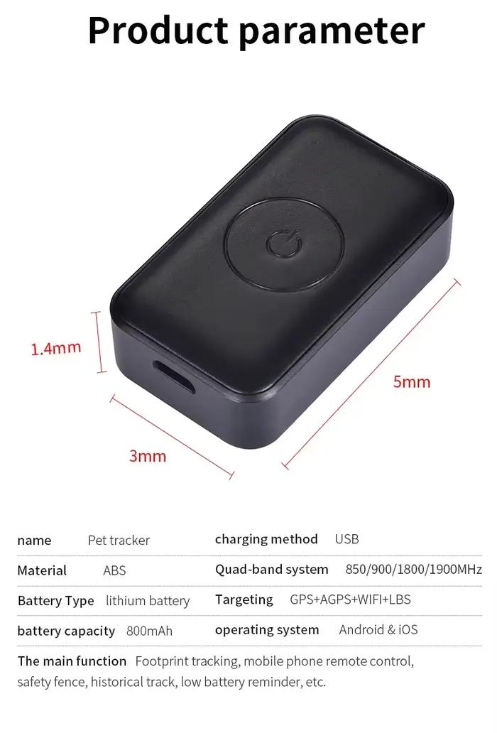 Traceur GPS étanche pour animaux de compagnie, collier de localisation réglable, appel en temps réel, localisateur GPS à commande à distance pour chats et chiens, GSM, AGPS