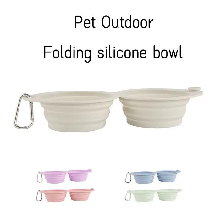 Double Filles Pliable en Silicone pour Chien et Chat