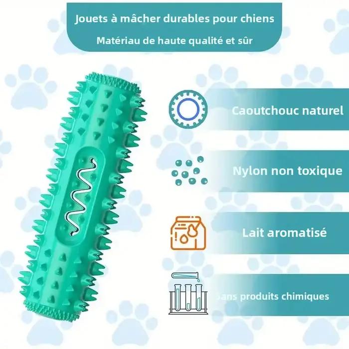 Bâton à mâcher dentaire approuvé par le vétérinaire – Jouet de brosse à dents rafraîchissante 3 en 1 pour petits/moyen