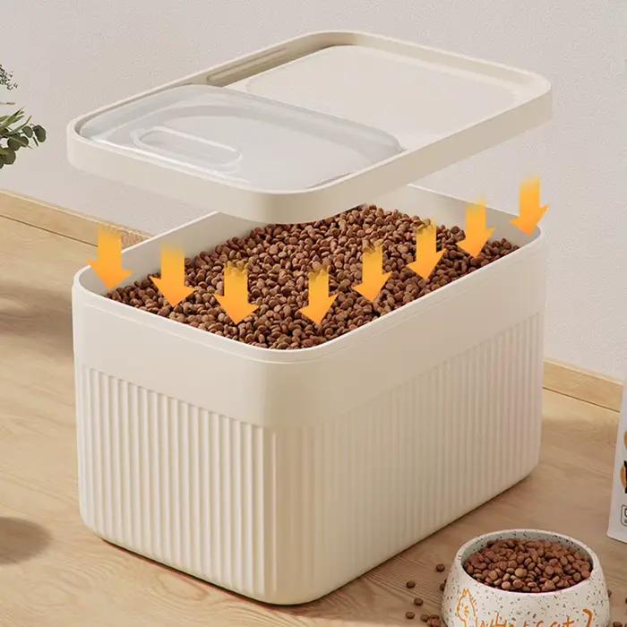 Conteneur de rangement d'aliments pour chiens 5/10 / 15L grande capacité transparente Boîte de nourriture pour animaux