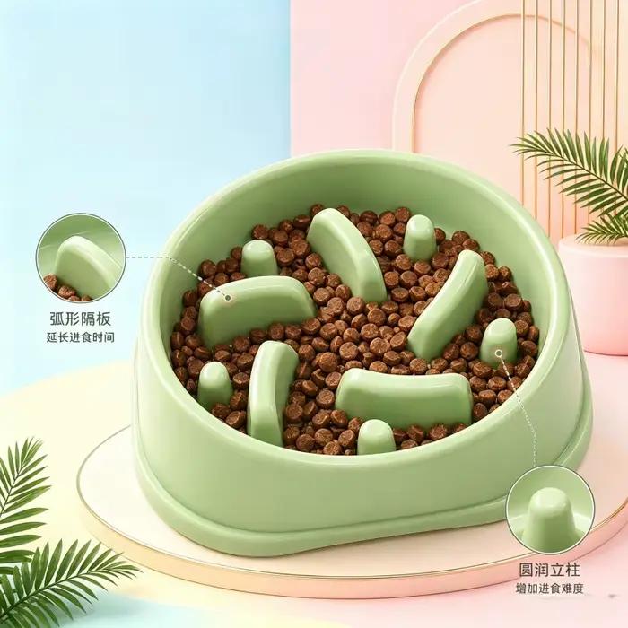 Lot de 3 bols antidérapants bleus pour animaux de compagnie, grande capacité, anti-étouffement, pour chiens et chats de taille moyenne et grande