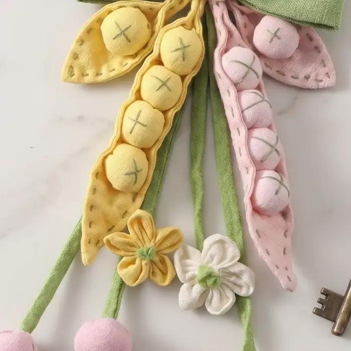 Accessoires en tissu motif pois