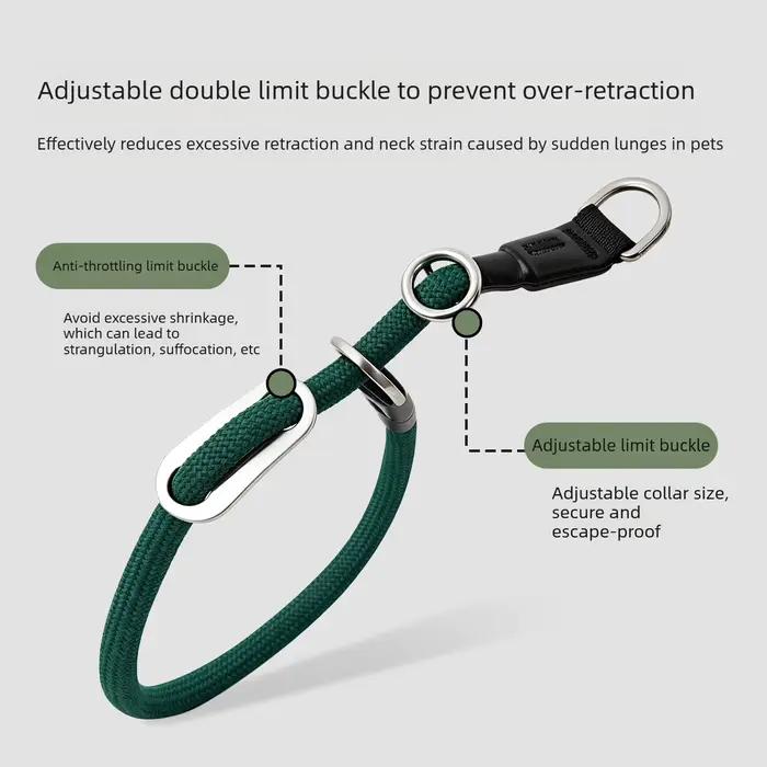 Ensemble collier et laisse pour chien en corde semi-ronde