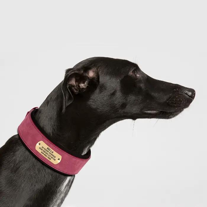 Large collier de chien personnalisé en cuir PU colliers d'étiquette de chiens personnalisés
