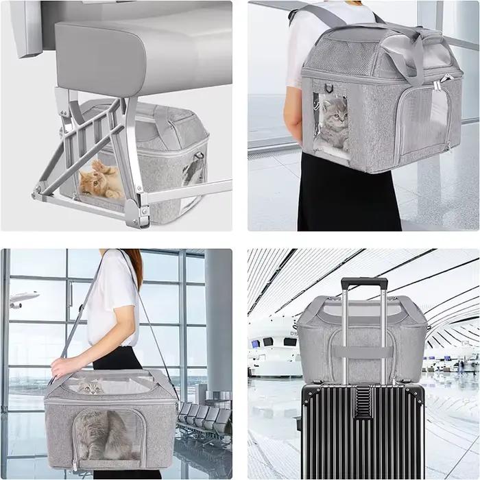 Sac à dos respirant pour chien, Portable et pliable, sac de Transport de voyage approuvé par la compagnie aérienne, pour petits chiens et chats sortants