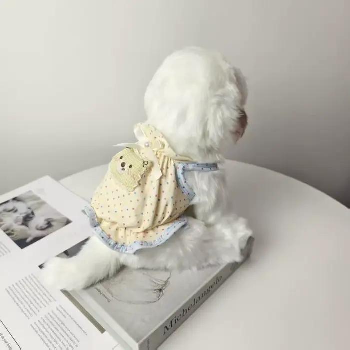 Robes et tenues pour animaux de compagnie à motif à pois
