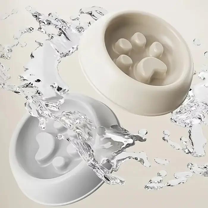 Bols à mangeoire lente Paw Print pour chiens