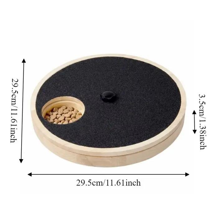 Planche à gratter rotative pour chien en bois massif, ronde, résistante à l'usure, avec boîte à friandises, lime à ongles pour chien, jouet pour chiens