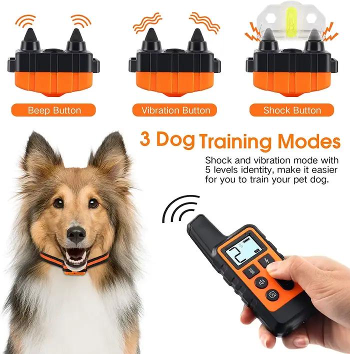 Collier de dressage pour chien colliers de choc rechargeables imperméables