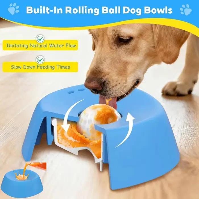 Bols à lécher pour chien anti-glisse en forme de boule