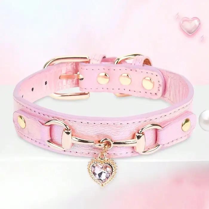 Collier délicat en cuir PU pour chien