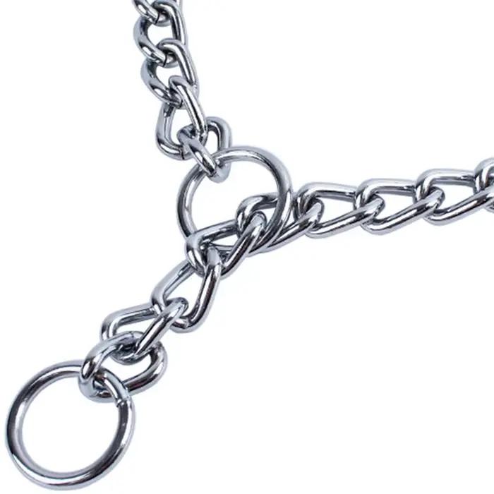 Collier de chien élégant en chaîne à maillons dorés et argentés