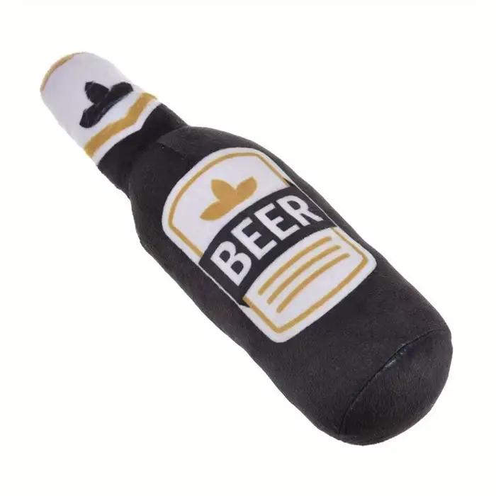 Bouteille de bière réaliste en forme de jouet pour chien grinçant