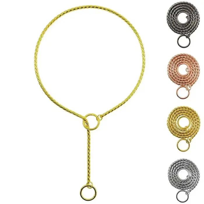 Collier ras du cou en acier inoxydable pour chiens