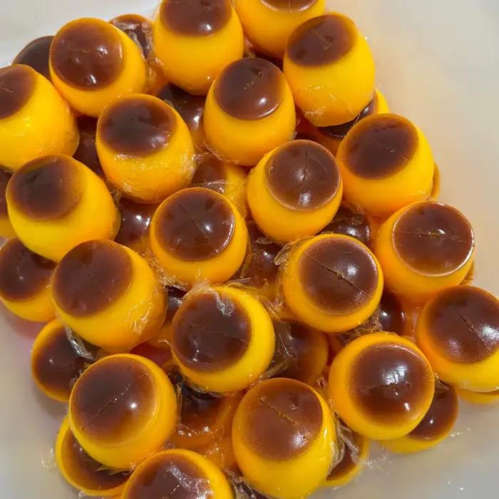 Jouet à presser anti-stress en forme de pudding au caramel, sonore et croustillant, fait main, non-rétractable, pour cadeau