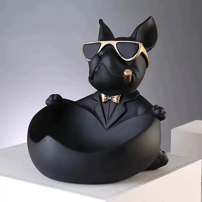 Bouledogue français résine Sculpture chien Statue décoration