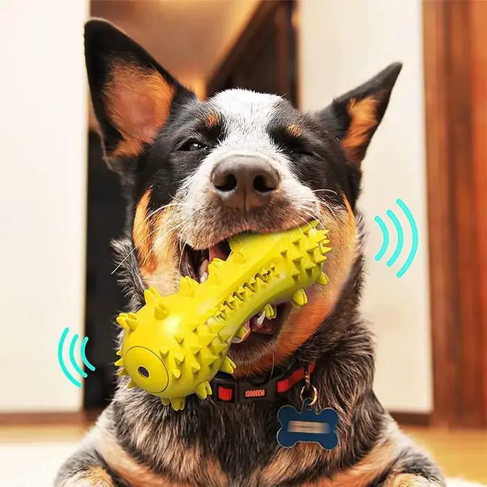 Jouets à mâcher durables pour chiens agressifs, jouets interactifs pour chiots, bâtonnets à mâcher résistants pour l'entraînement des chiots, brosse à dents sonore pour chiens