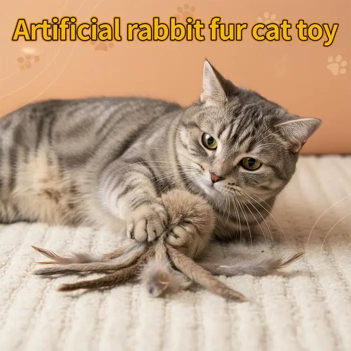 Jouets interactifs pour animaux de compagnie en fausse fourrure de lapin pour chats et chiens