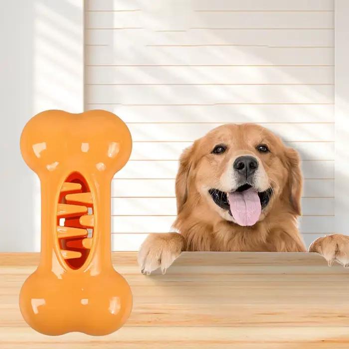 Jouet à mâcher interactif en forme d'os pour chien