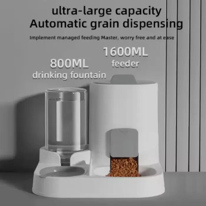 Distributeur d'eau et de nourriture 2-en-1 pour chats et chiens – Gamelle lisse pour animaux de compagnie