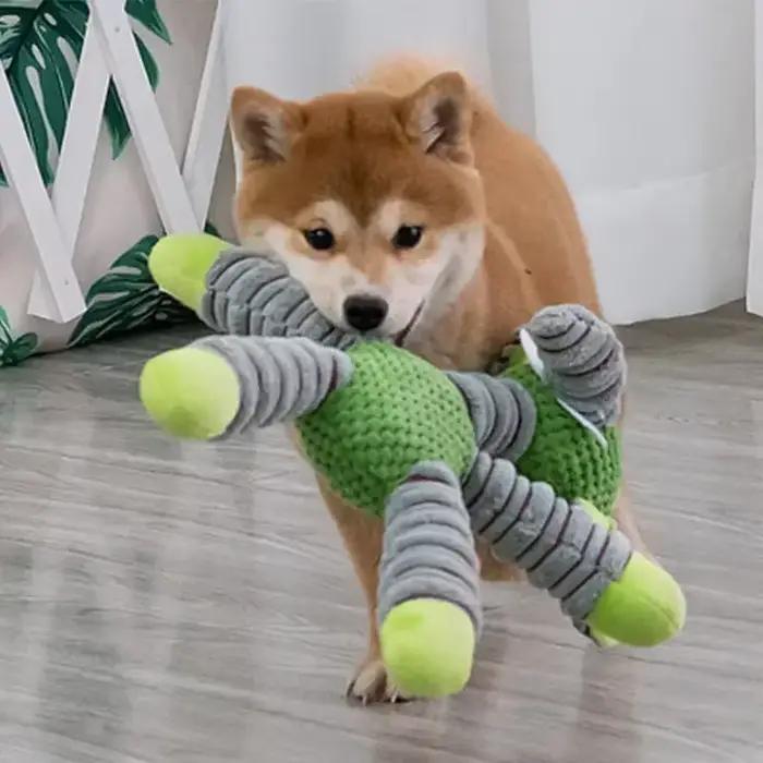 Grand chien indestructible son grinçant jouets animaux forme animal de compagnie doux en peluche à mâcher molaire jouet