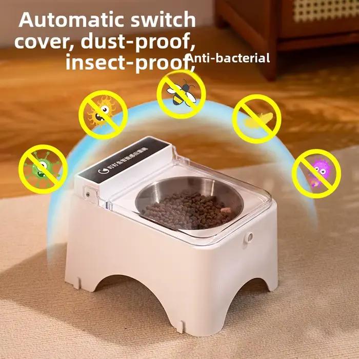Gamelle automatique anti-poussière pour animaux de compagnie avec couvercle