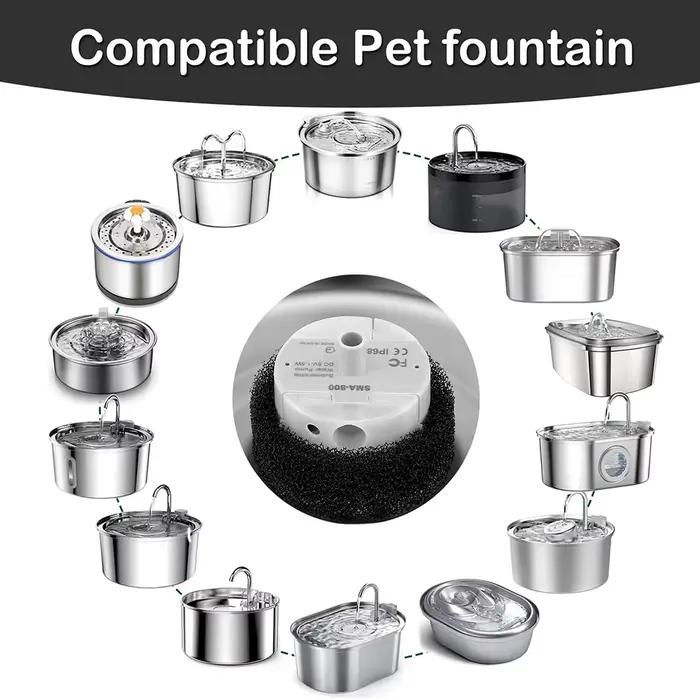 1pc pompe à eau pour fontaine pour animaux de compagnie en acier inoxydable distributeur d'eau