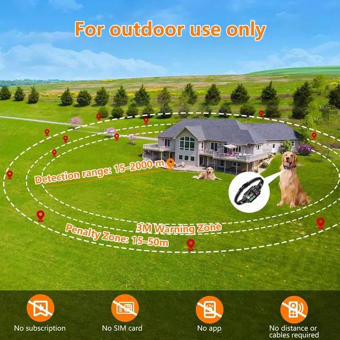 Système de clôture sans fil pour chien avec GPS