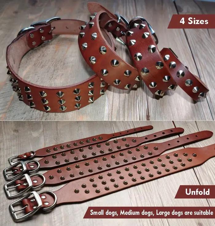 Collier de chien en cuir véritable pour grands chiens