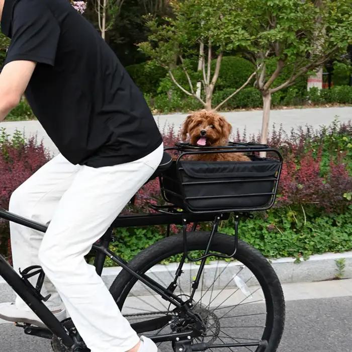 Panier de vélo 2-en-1 pour chien, pour porte-bagages arrière, panier de transport pour animaux de compagnie, convient aux chiens et chats de petite et moyenne taille jusqu'à 12 lb, pour les courses qu