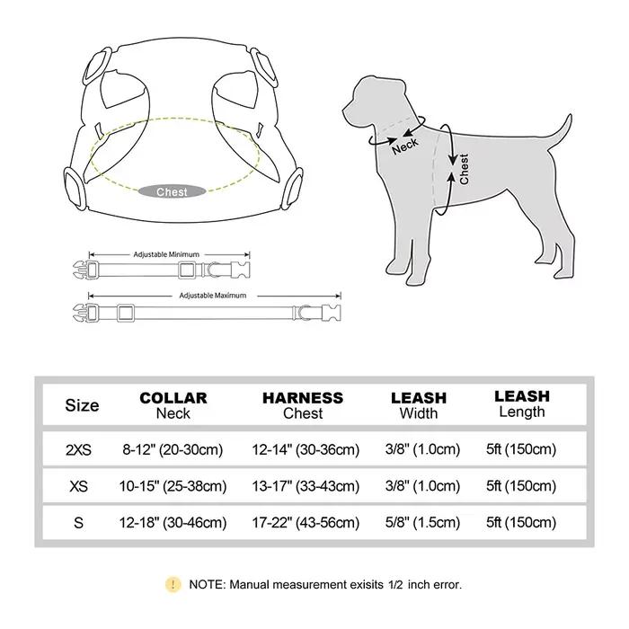 Small Dog Collar Harness Leash Set Cute Dog Collars With Bowknot Adjustable Pet Harnesses Vest