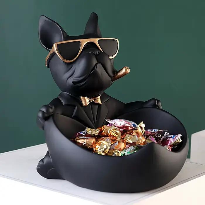 Bouledogue français résine Sculpture chien Statue décoration