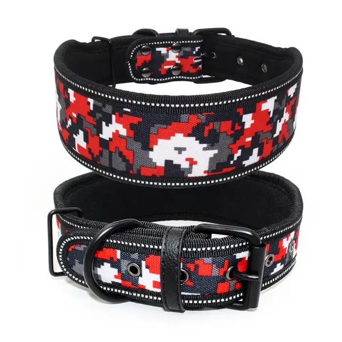 Grand collier de chien rembourré en nylon